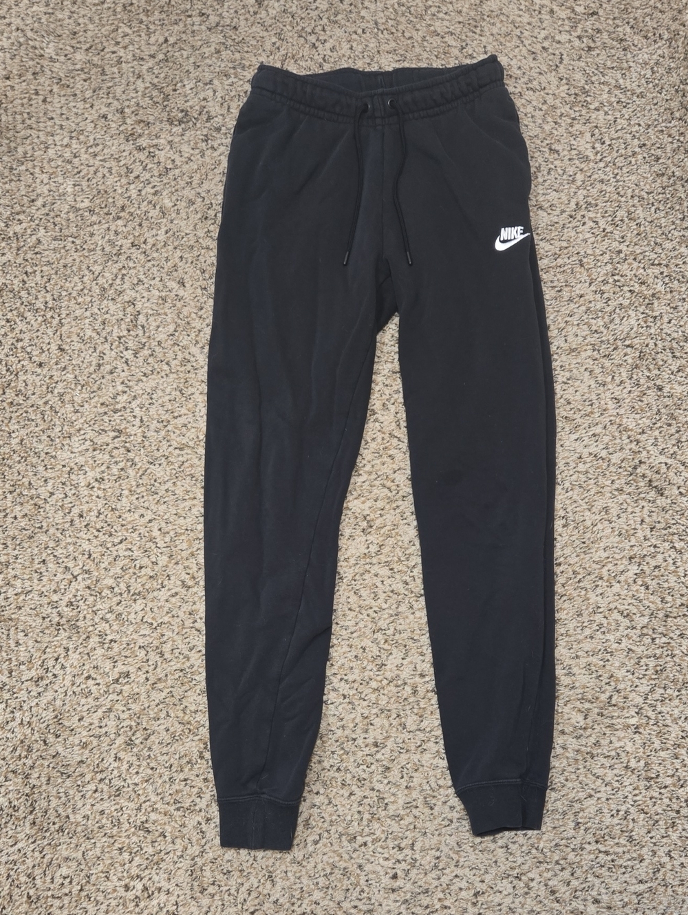 Nike Black Jogger Sweatpants with White Swoosh
